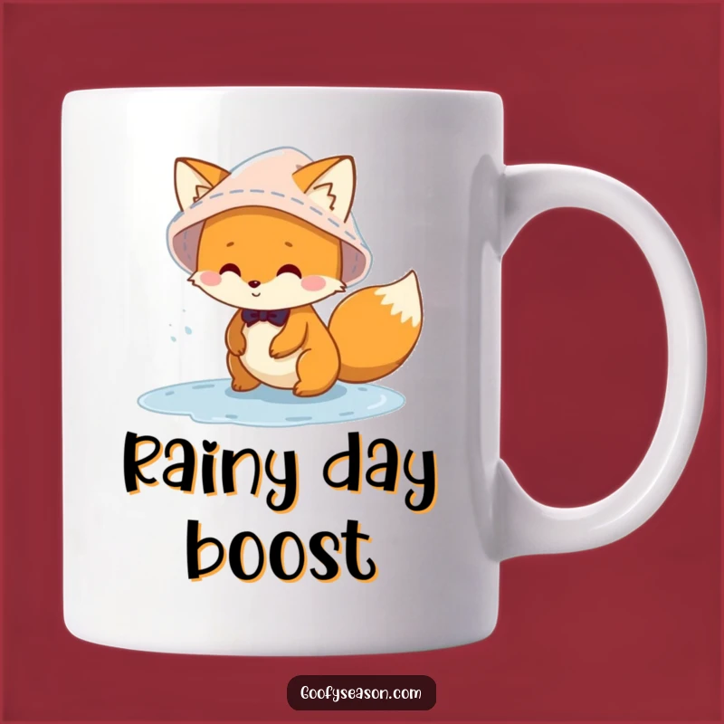 Funny Fox Puddle Mug: Mischievous & Hilarious Gift for Rain Lovers