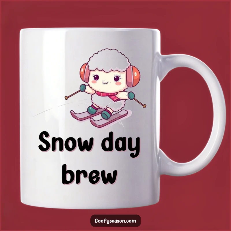 Funny Sheep Skiing Mug: Hilarious Winter Fun Gift for Ski Enthusiasts