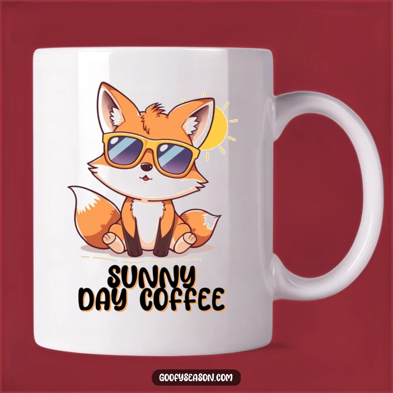 Funny Fox Beach Day Mug: Cool Vibes & Sunny Humor Gift