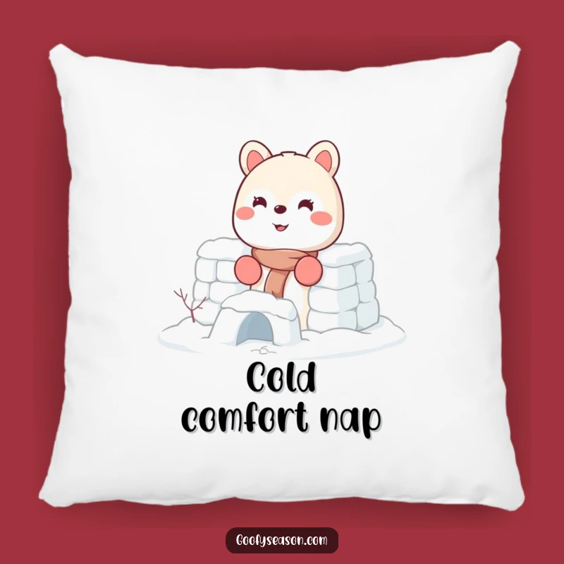 Funny Snow Fort Builder Animal Pillow - Cozy Winter Comfort Gift