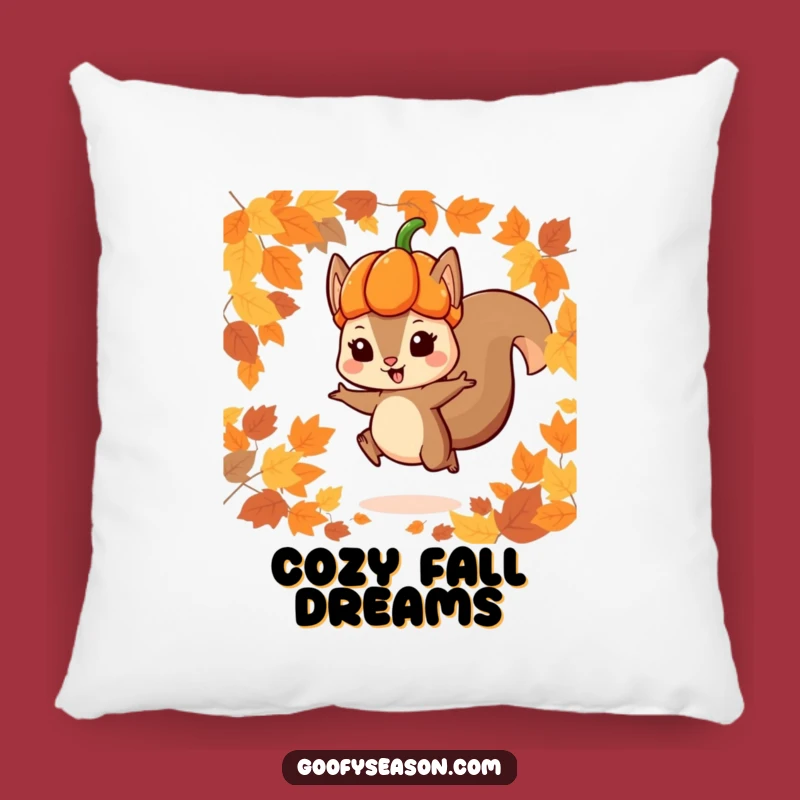 Funny Squirrel Pillow: Cozy Autumn Jumper Cushion Gift
