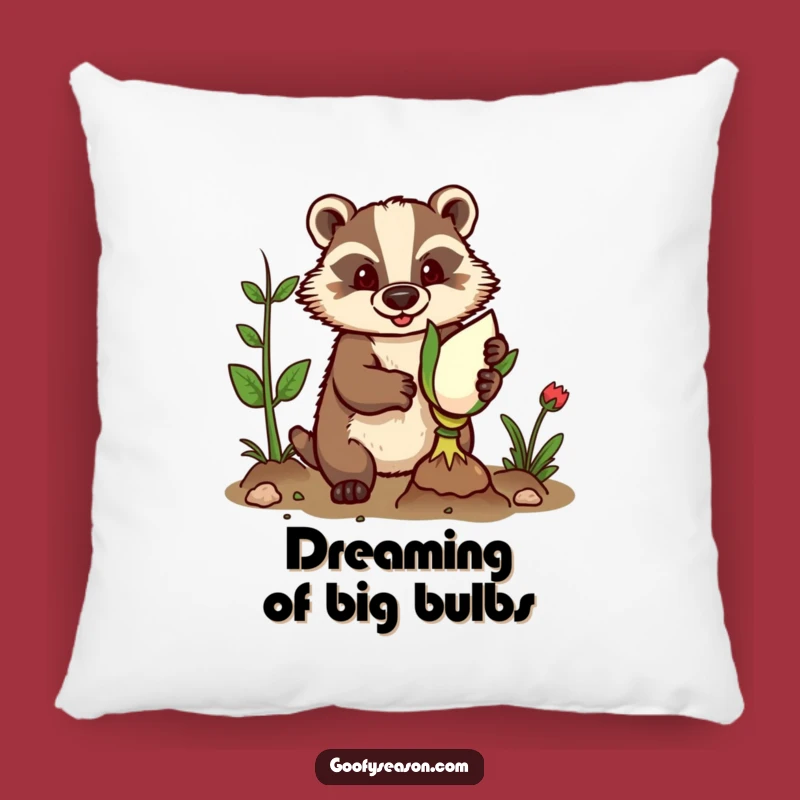 Funny Badger Gardener Pillow - Cozy & Humorous Planting Decor Gift