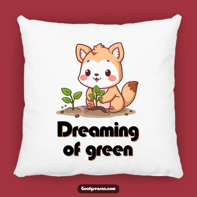 Funny Determined Gardener Animal Pillow - Cozy Planting Comfort Gift