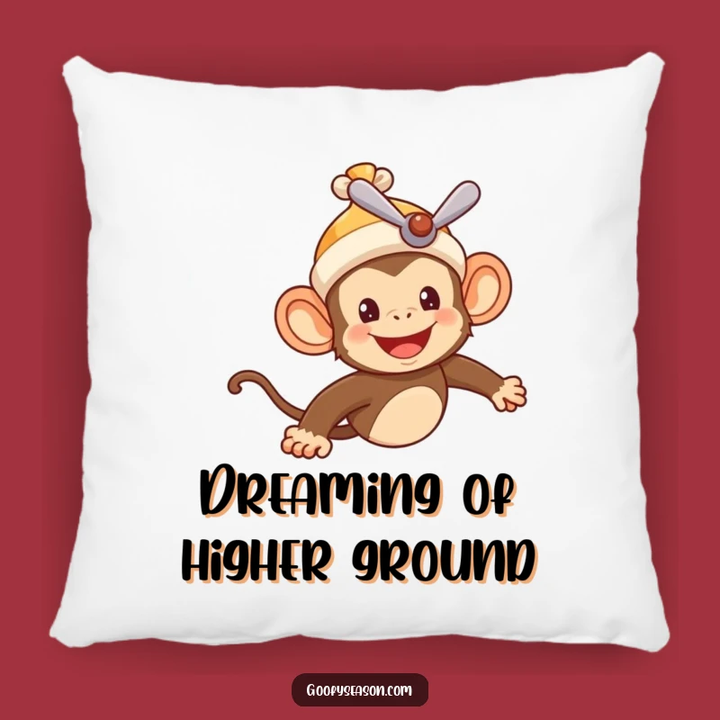 Funny Monkey Pilot Pillow: Cheerful Character Flying, Cozy & Comical Decor