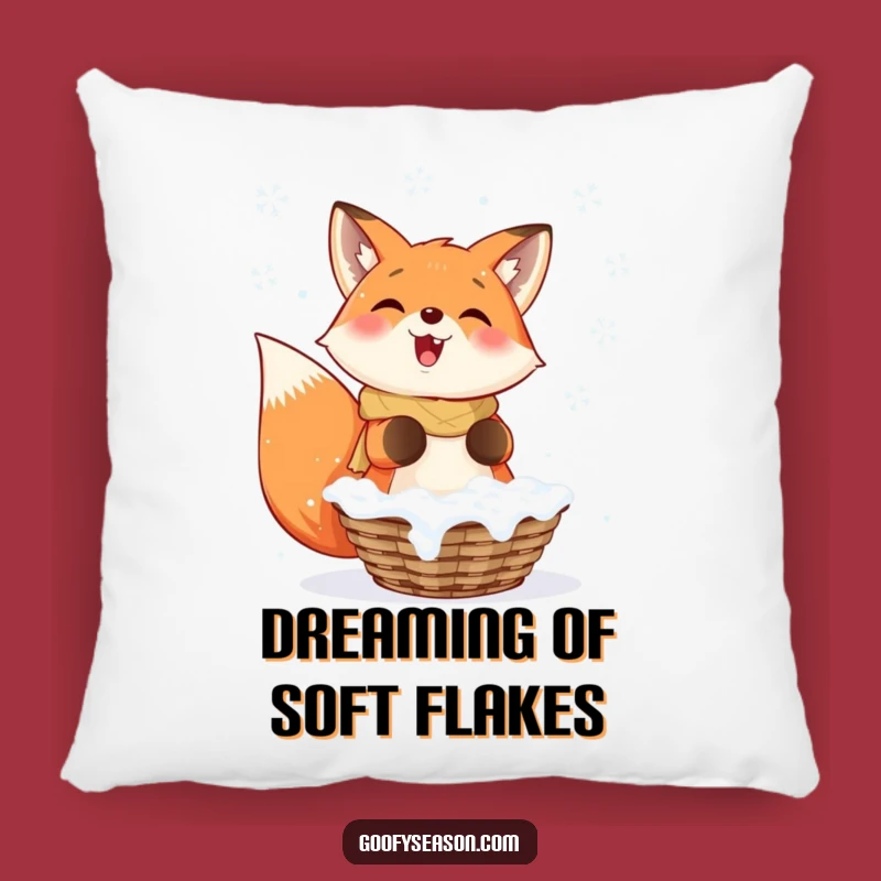 Funny Fox Snowflakes Pillow: Cozy Up with Winter Magic and Comfort