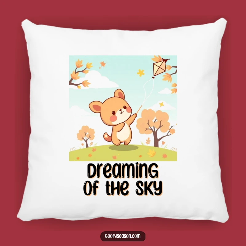 Funny Kawaii Kite Flyer Pillow - Soft Animal Cushion, Cozy Funny Gift Accent