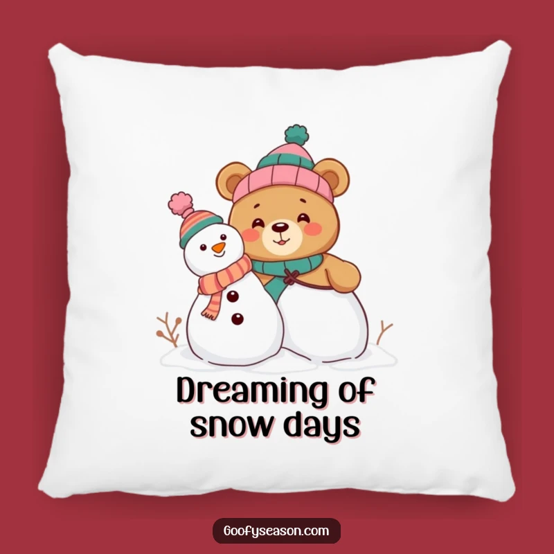 Funny Bear Snowman Pillow - Cuddle Up with Comedic Winter Charm