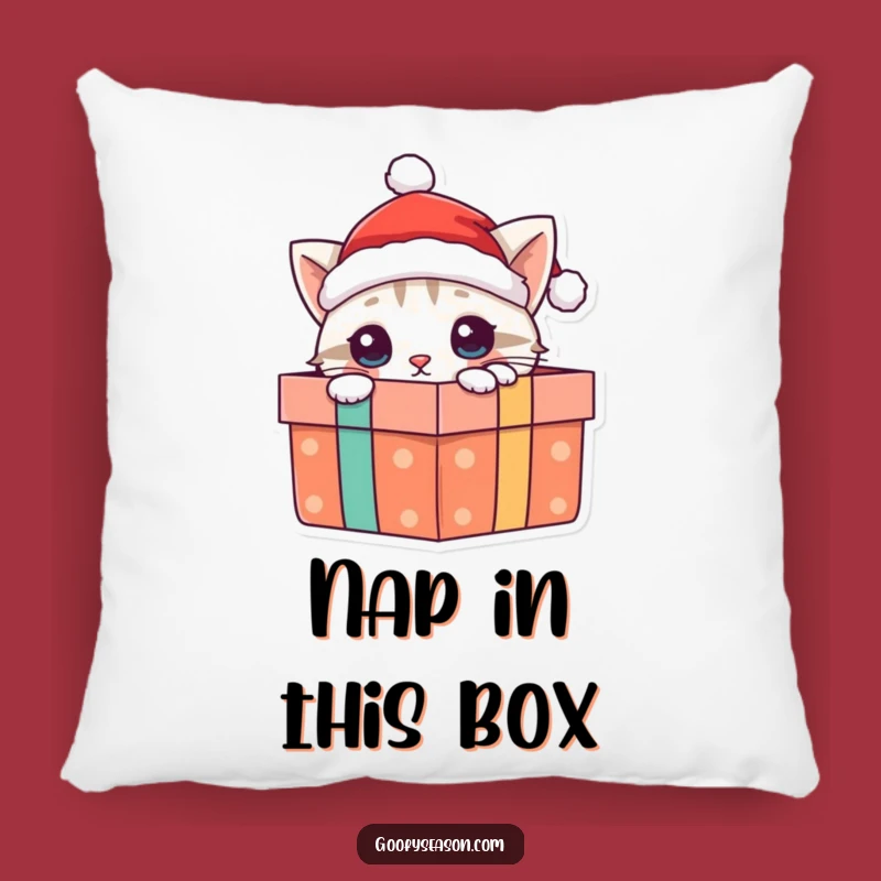 Funny Cat Santa Pillow - Cozy Holiday Gift for Cat Lovers