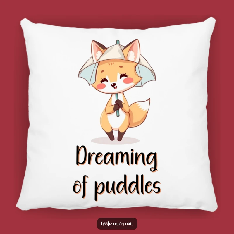 Funny Fox Pillow: Cozy Rain Dancer Cushion, Adorable Humorous Gift