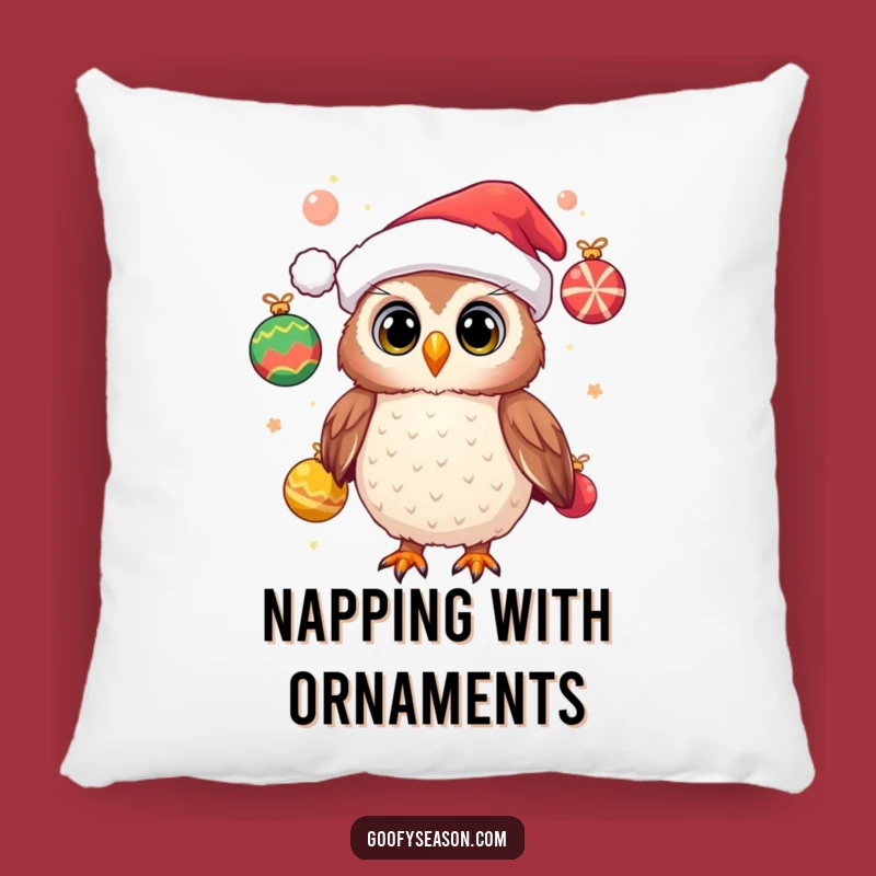 Funny Owl Pillow, Festive Comfort, Holiday Accent Decor Gift