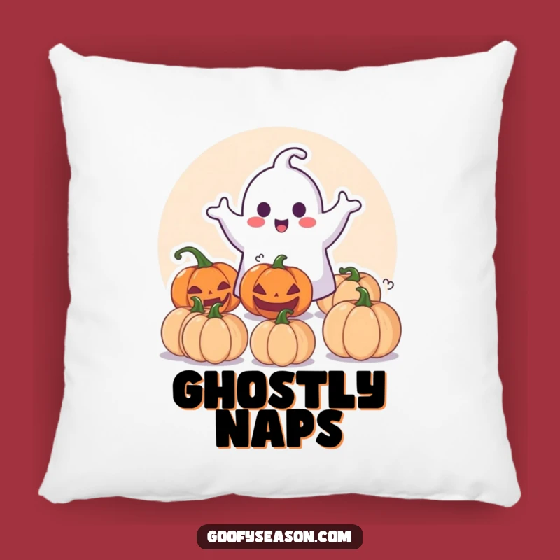 Funny Spooky Ghost Pillow: Happy Character Pumpkin Surprise Halloween Accent Gift