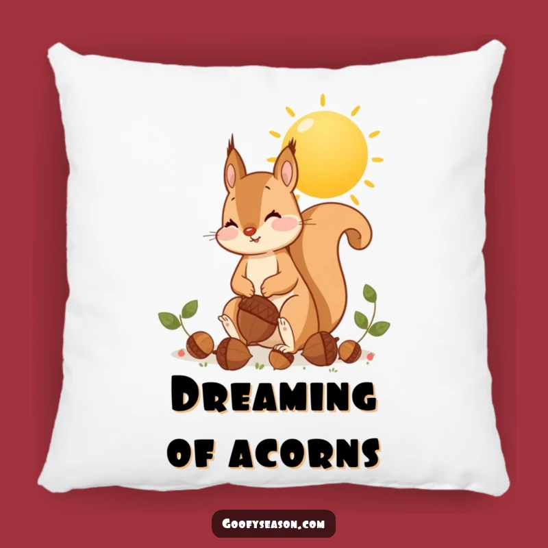 Funny Squirrel Acorn Pillow: Cozy Autumn Comfort, Adorable Funny Gift