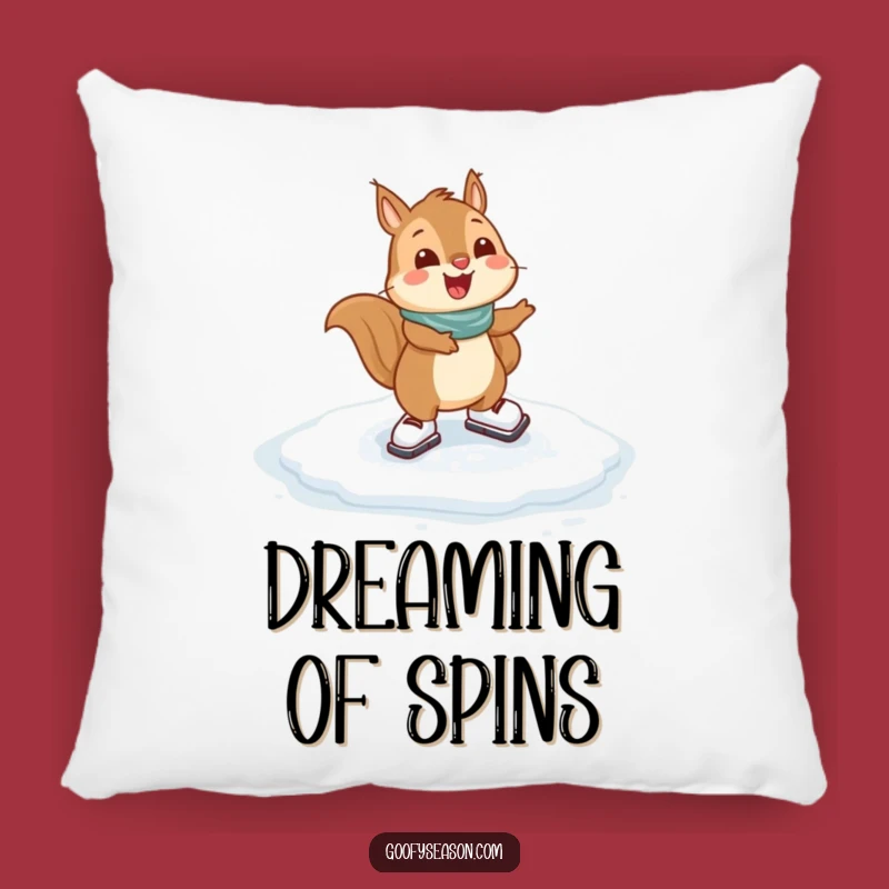 Funny Squirrel Skating Pillow: Cozy Up with Winter Fun and Comfort