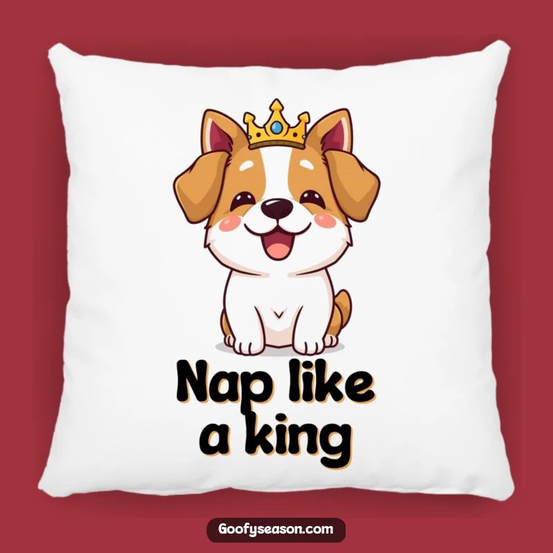 Funny Royal Dog Feast Pillow: Plush Comfort fit for a King