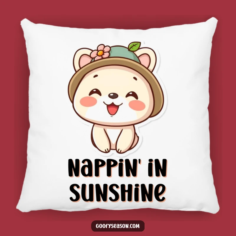 Funny Kawaii Floral Hat Animal Pillow - Cozy Accent for Happy Spaces Gift