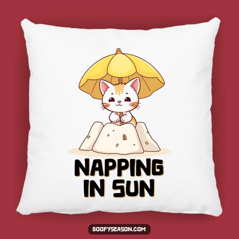 Funny Cat Beach Pillow: Cozy Up with Seaside Relaxation