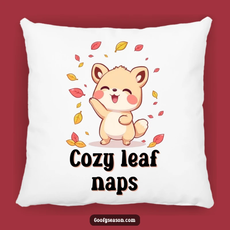 Soft Funny Kawaii Autumn Animal Pillow: Cuddle Up with Playful Fall Vibes