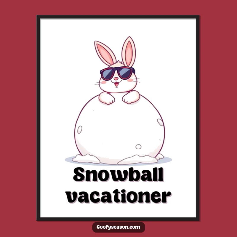 Funny Bunny Snowball Digital Art: Bring Cool Winter Vibes Instantly
