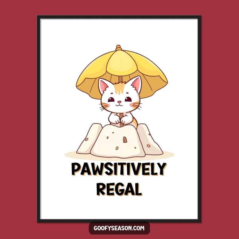 Funny Cat Beach Digital Art: Instant Coastal Decor for a Relaxing Home