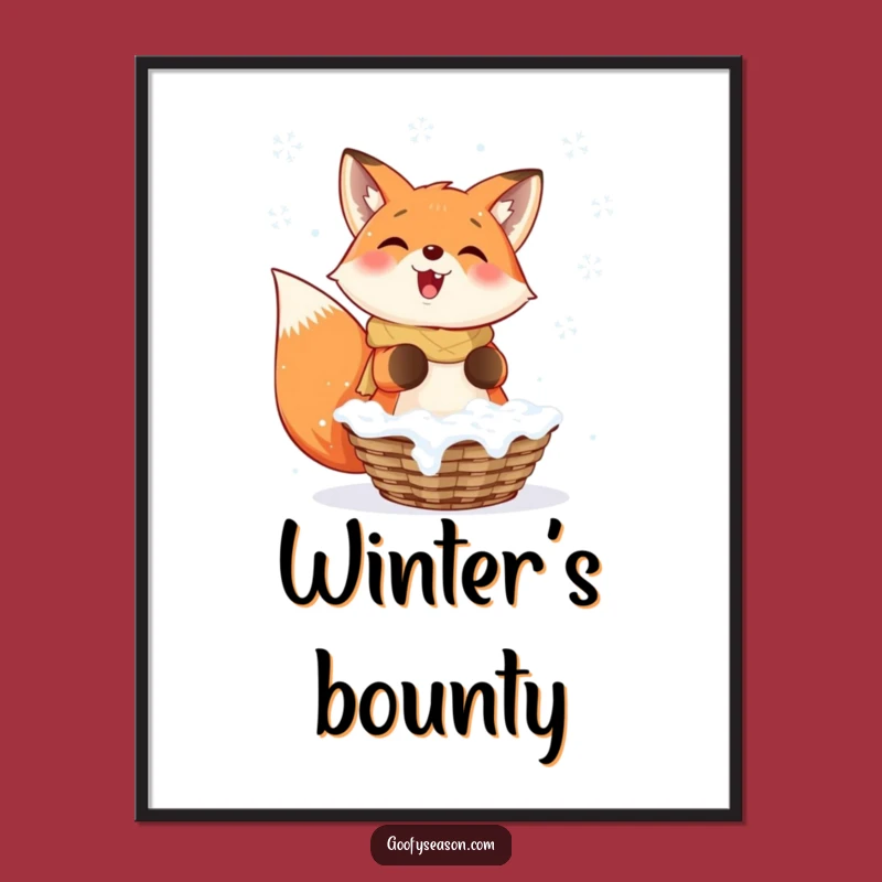 Funny Fox Snowflakes Digital Art: Bring Winter Magic Instantly to Your Walls