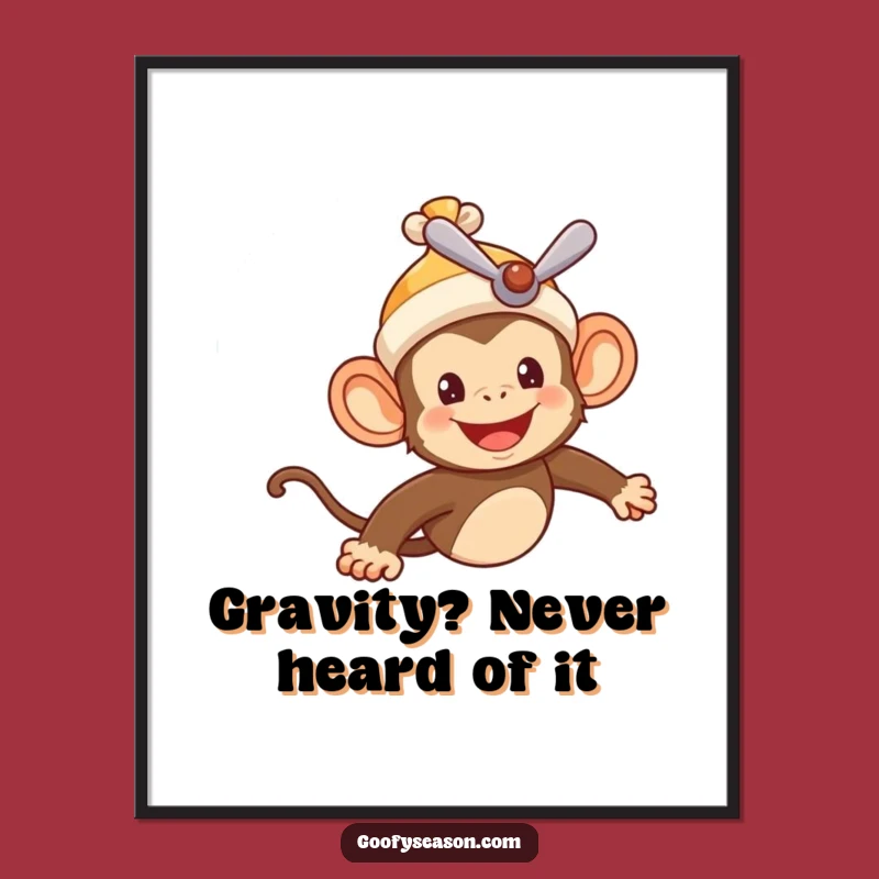 Funny Monkey Pilot Digital Art: Cheerful Character Flying, Instant Joyful Decor