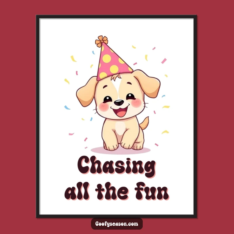 Funny Puppy Confetti Digital Art - Instant Celebration Cheer Gift