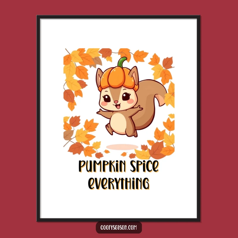 Funny Squirrel Digital Art: Playful Autumn Jumper Print for Decor