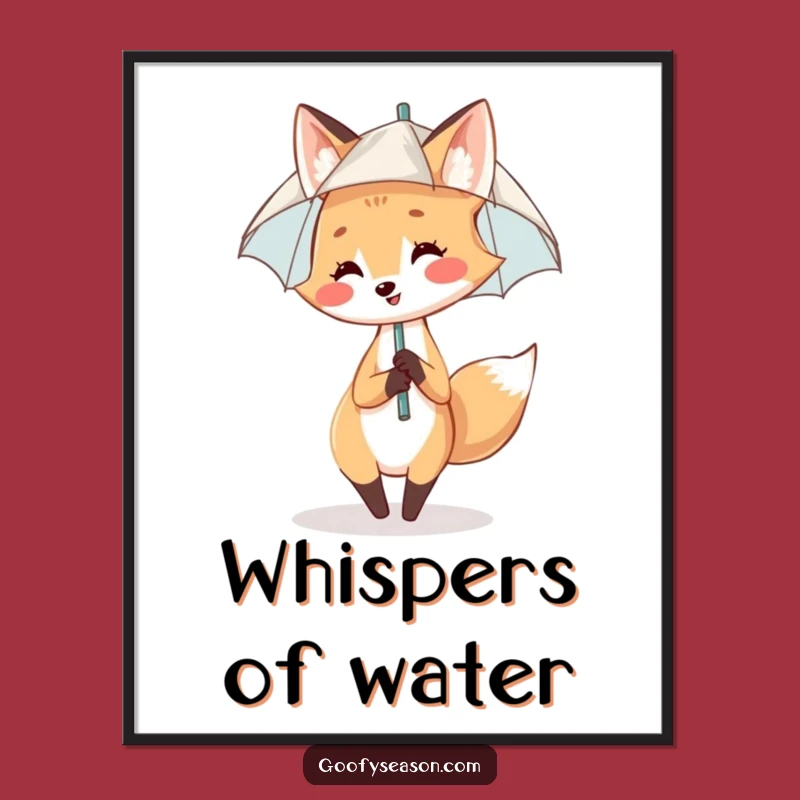 Funny Fox Digital Art: Whimsical Rain Dancer Print, Instant Humorous Gift