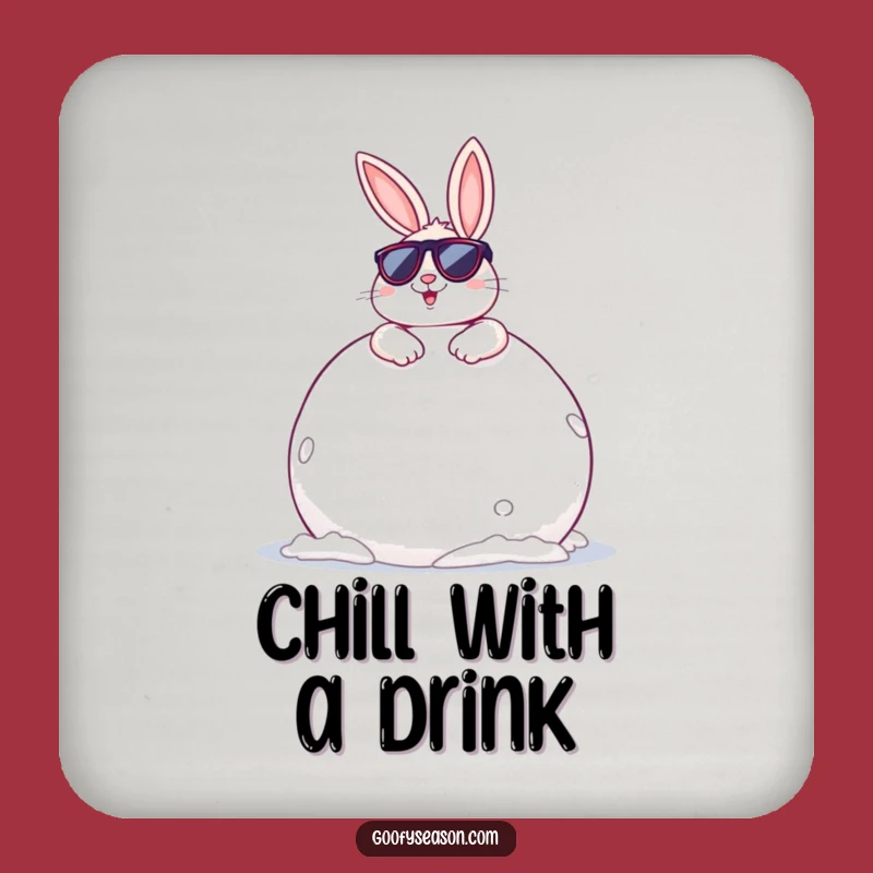 Funny Bunny Snowball Coaster: Protect Surfaces with Cool Winter Charm