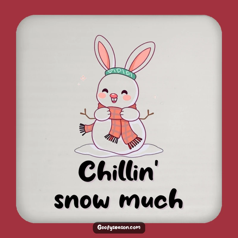 Funny Bunny Snowman Coaster Set: Protect Surfaces with Winter Humor