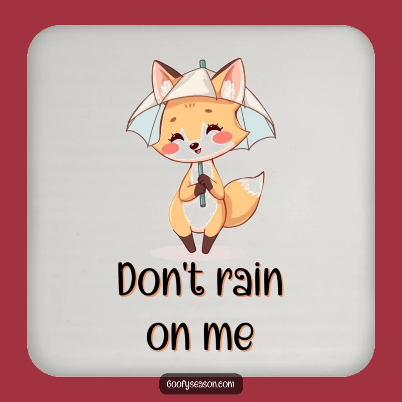 Funny Fox Coaster: Protect Surfaces with Rain Dancer Charm, Humorous Gift
