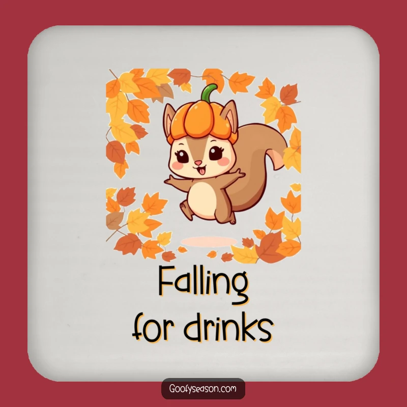 Funny Squirrel Coaster: Playful Autumn Jumper Protector Gift