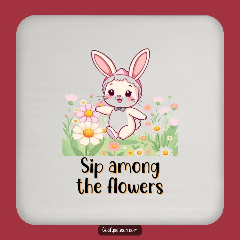 Funny Bunny Spring Coaster - Cheerful Drink Accessory for Tables