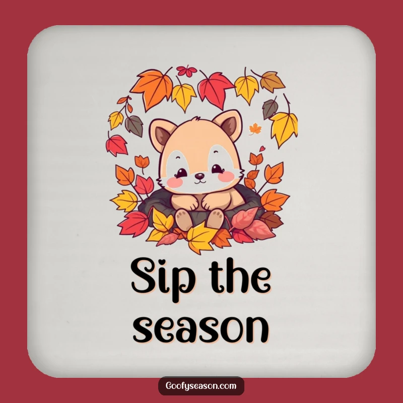 Funny Cozy Animal Leaf Coaster Set - Protect Surfaces Gift