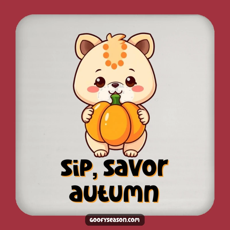 Funny Kawaii Pumpkin Coaster Set - Cute Animal Drink Protection, Perfect Funny Gift