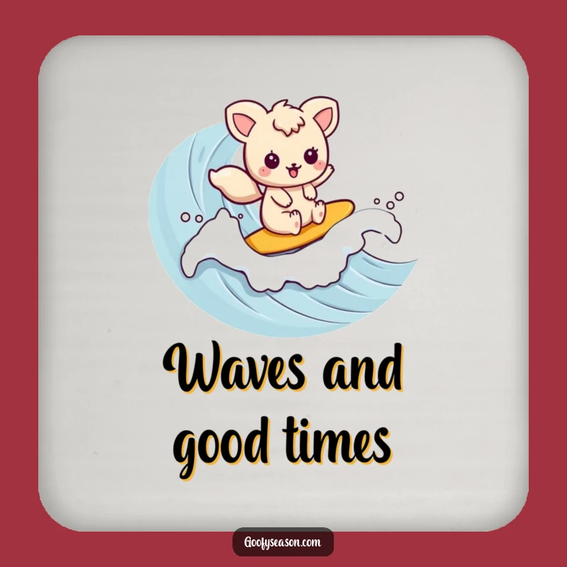 Funny Kawaii Surfer Coaster Set - Cute Animal Wave Protection, Perfect Funny Gift