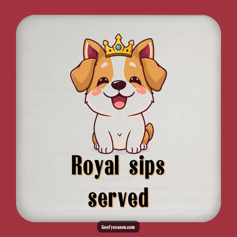Funny Royal Dog Feast Coasters: Protect Surfaces with Noble Humor