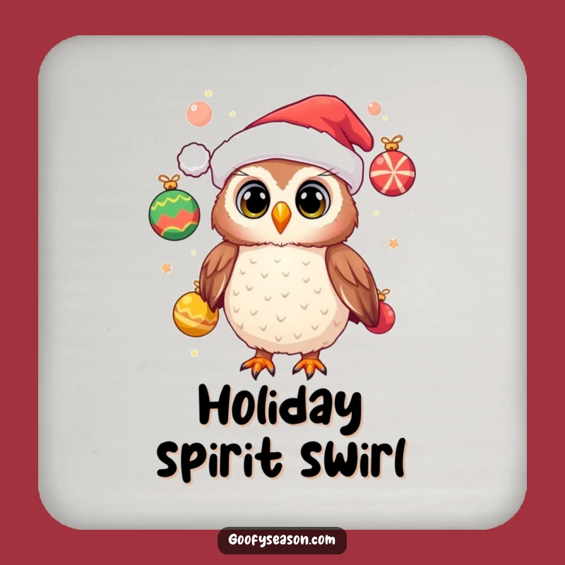 Funny Owl Coaster Set, Festive Surface Protection, Holiday Drink Gift