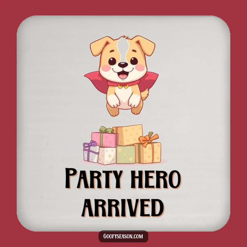 Funny Dog Cape Coasters: Happy Hero Protection for Tables from Drink Spills