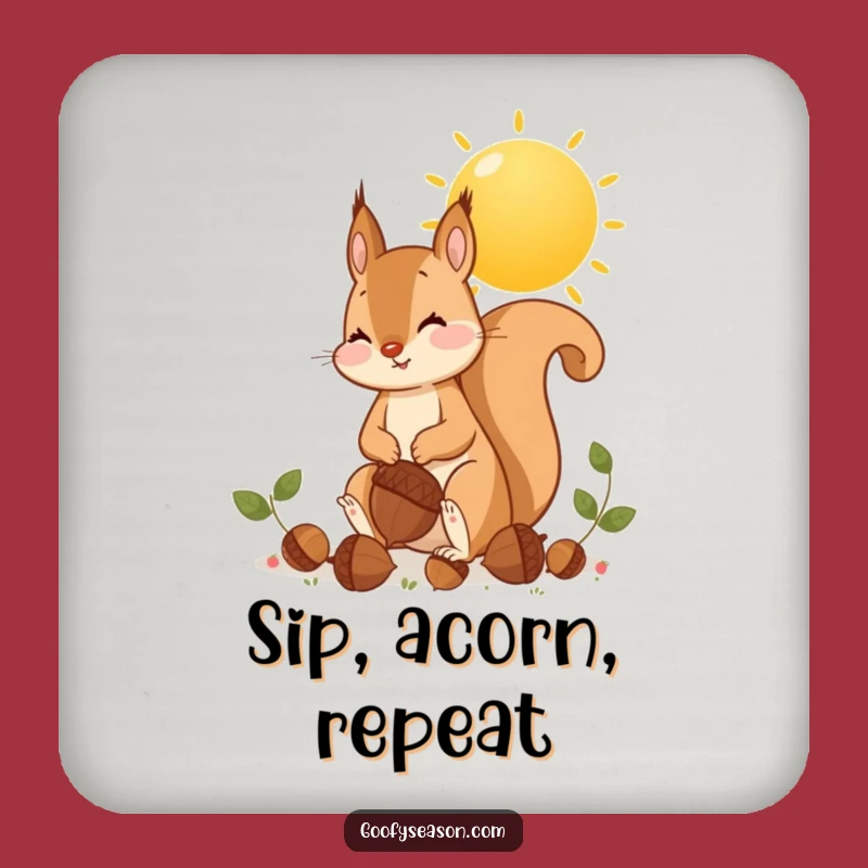 Funny Squirrel Acorn Coasters: Protect Surfaces, Cute Funny Gift Set