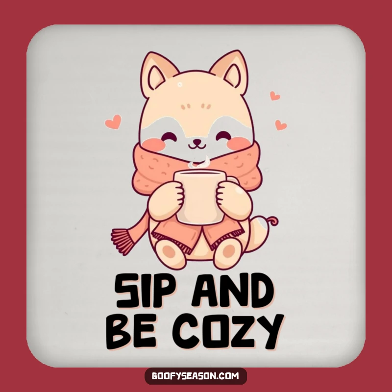 Funny Kawaii Cozy Animal Coaster: Protect Surfaces with Warmth and Humor