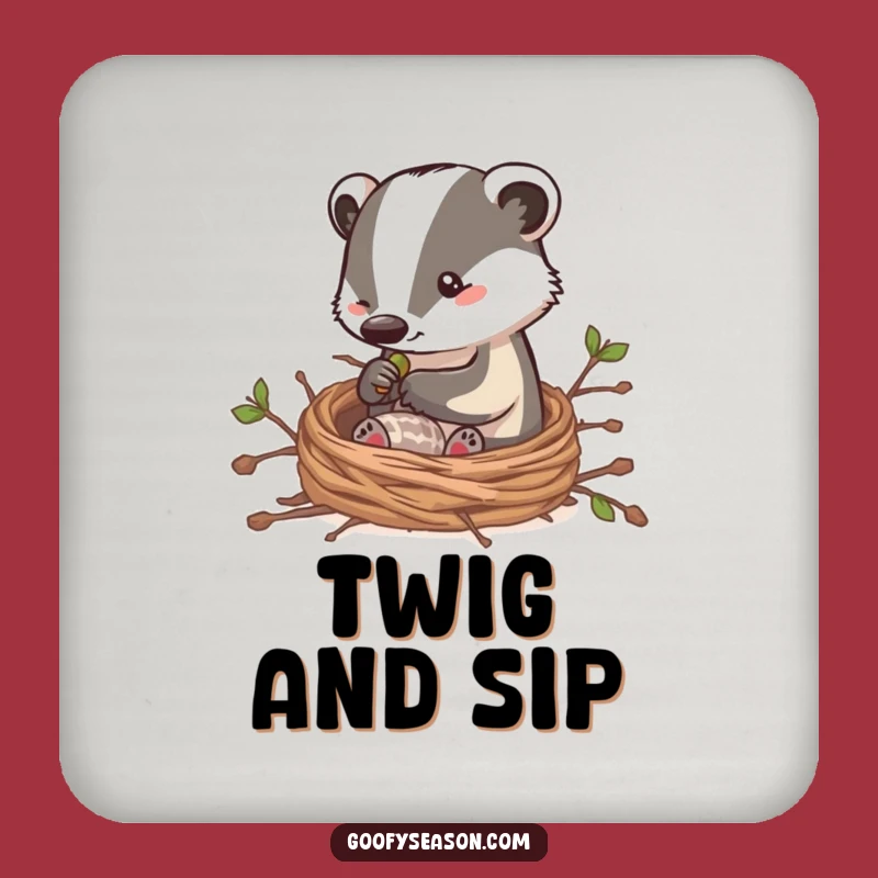 Funny Badger Builder Coaster: Cozy Nest Protection, Gift