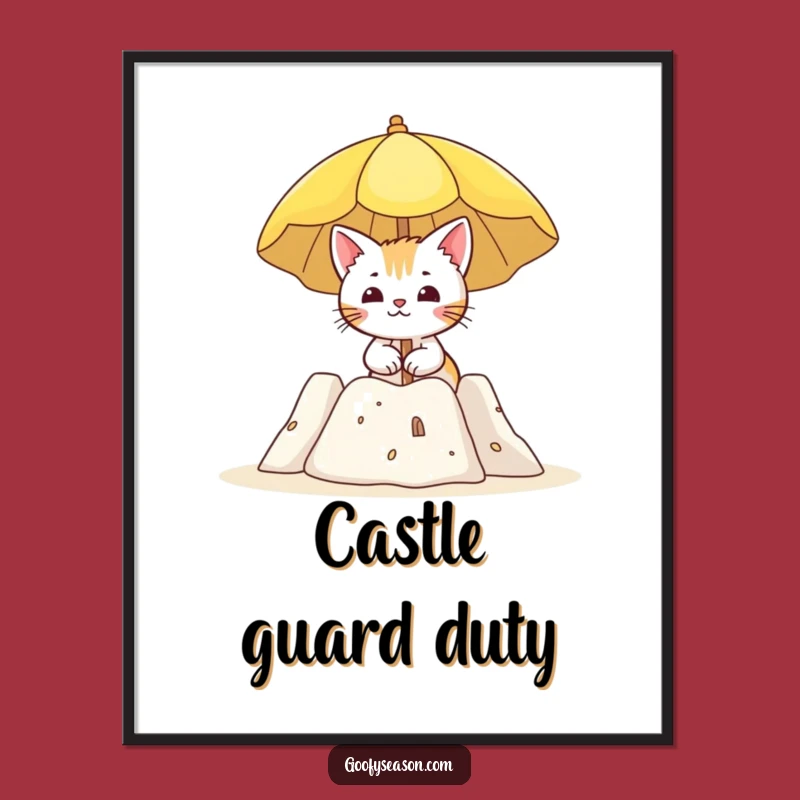 Funny Cat Beach Poster: Coastal Charm and Humor for Your Walls