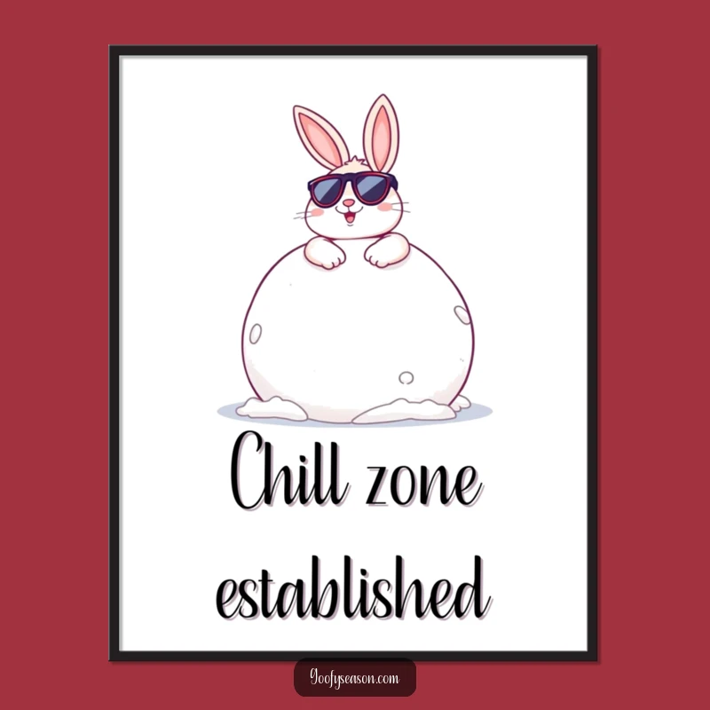 Funny Bunny Snowball Poster: Decorate with Cool Winter Vibes and Humor