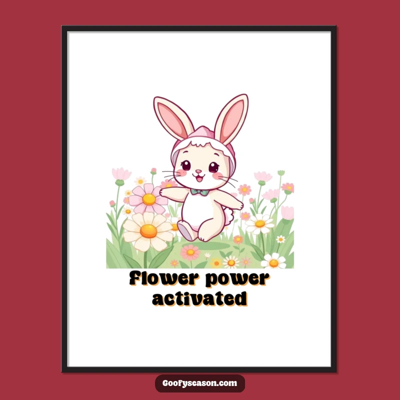 Funny Bunny Spring Poster - Cheerful Wall Art for Any Room
