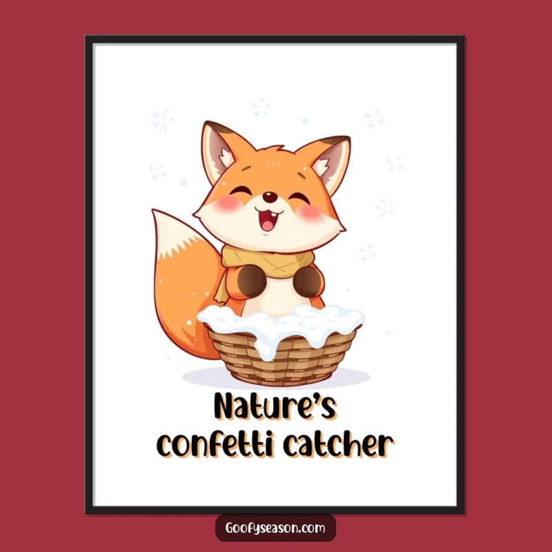 Funny Fox Snowflakes Poster: Decorate with Winter Charm and Humor