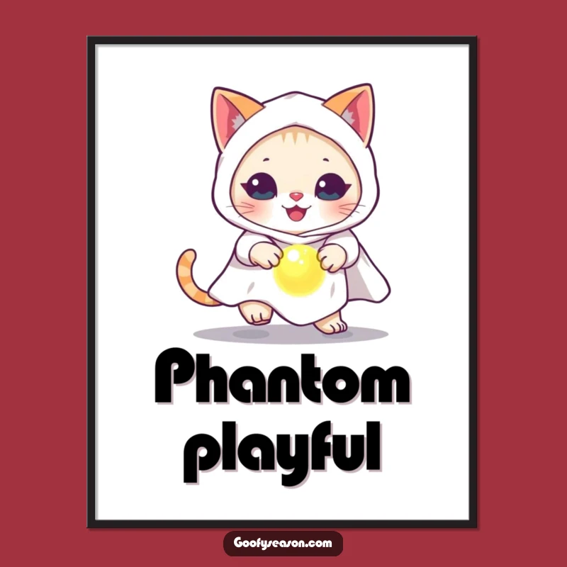 Funny Ghost Cat Halloween Poster: Add Spooky Charm to Your Walls, A Funny Gift Idea