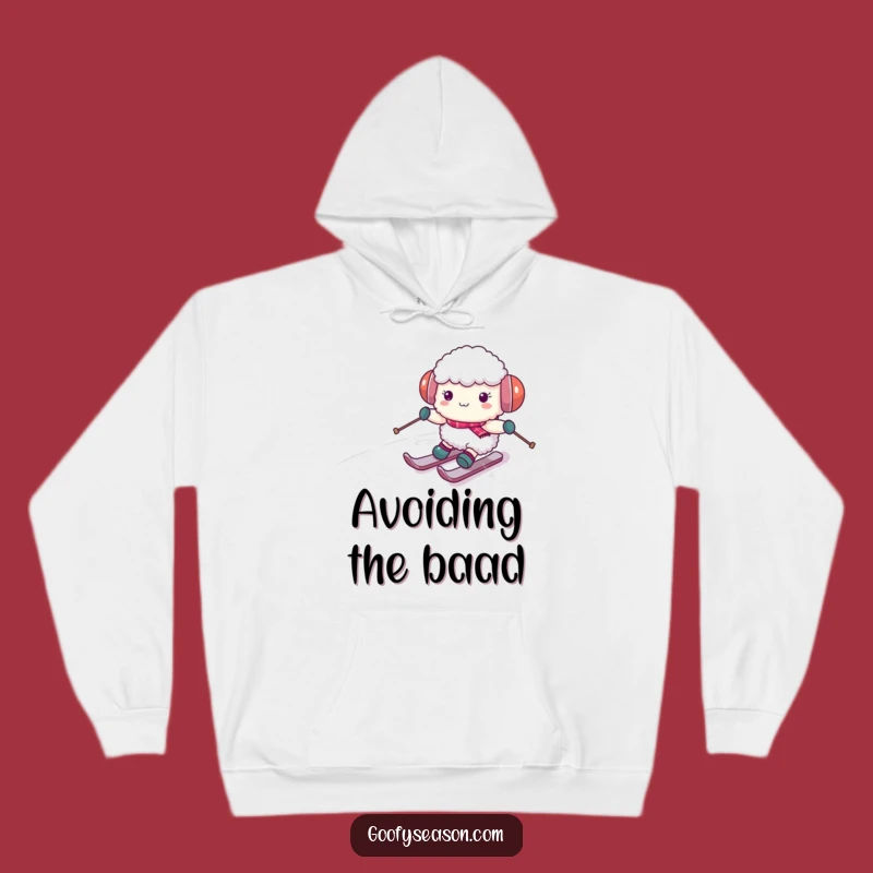 Funny Sheep Skiing Hoodie: Cozy & Comical Winter Wear for Sheep Fans