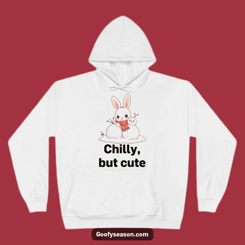 Funny Bunny Snowman Hoodie - Cozy Winter Wear, Perfect Funny Gift