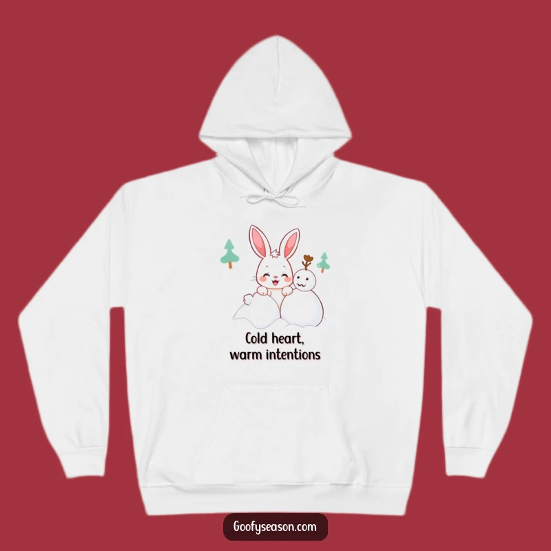 Cozy Funny Kawaii Bunny Snowman Hoodie: Warmth with a Winter Grin